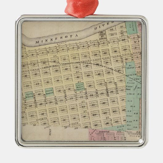 Shakopee, Scott County, Minnesota Metalen Ornament (Voorkant)