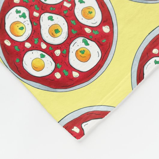 Shakshouka Shakshuka Spicy Poaching Eggs Tomaten Fleece Deken (Hoek)