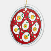 Shakshouka Shakshuka Spicy Poaching Eggs Tomaten Keramisch Ornament (Links)