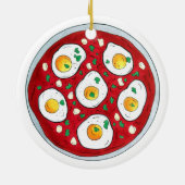 Shakshouka Shakshuka Spicy Poaching Eggs Tomaten Keramisch Ornament (Achterkant)