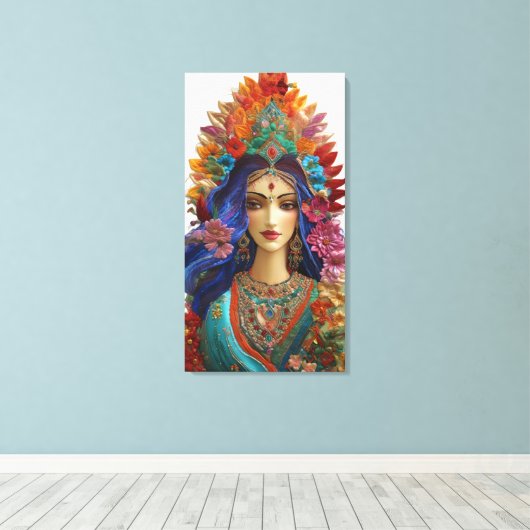 Shakti: Het Goddelijke Vrouwelijke - Levendige 5D  Canvas Afdruk (Insitu (Houten vloer))