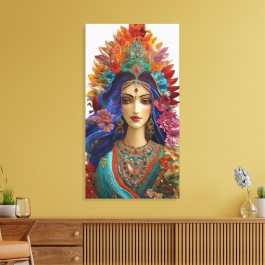 Shakti: Het Goddelijke Vrouwelijke - Levendige 5D  Canvas Afdruk (Insitu (Woonkamer))