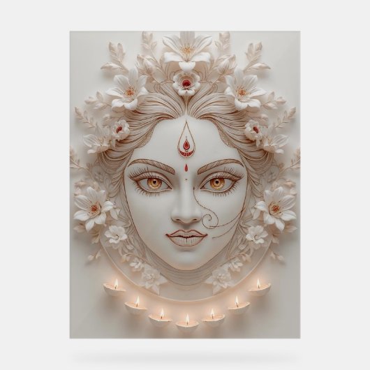 Shakti Within - Minimal Devi Illustration Acryl Bord (Voorkant)