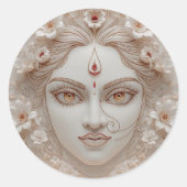 Shakti Within - Minimal Devi Illustration Ronde Sticker (Voorkant)