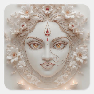Shakti Within - Minimal Devi Illustration Vierkante Sticker
