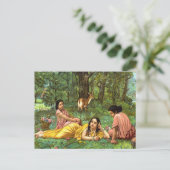 Shakuntala Patralekhana by Raja Ravi Varma Briefkaart (Staand voorkant)