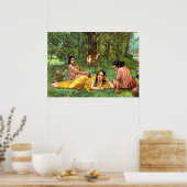 Shakuntala Patralekhana door Raja Ravi Varma Poster (Keuken)