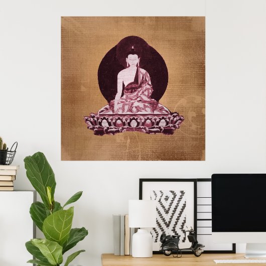 Shakyamuni Buddha Grunge Vintage Poster (Thuiskantoor)