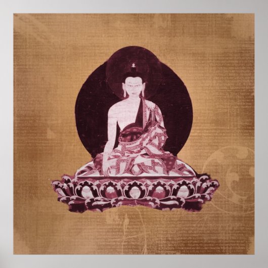 Shakyamuni Buddha Grunge Vintage Poster (Voorkant)