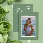 Shale Green Photo Baby Shower Invitation Kaart