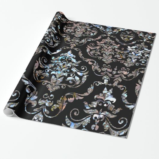 Shalliveye III Baroque Damask Glossy Elegance Cadeaupapier (Uitgerold)
