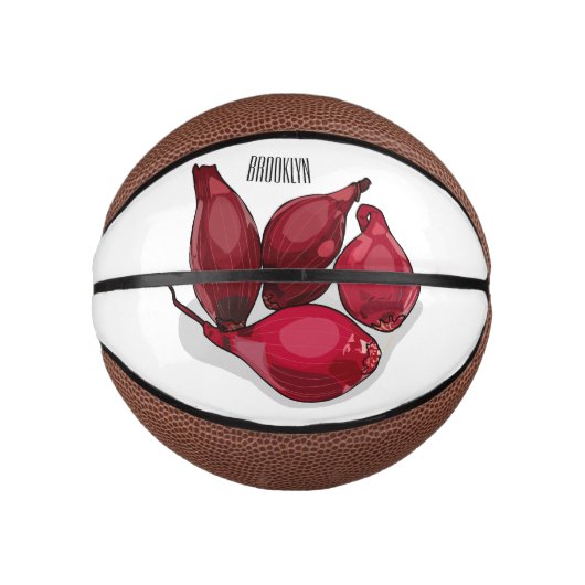 Shallot cartoon illustratie basketbal (Voorkant)
