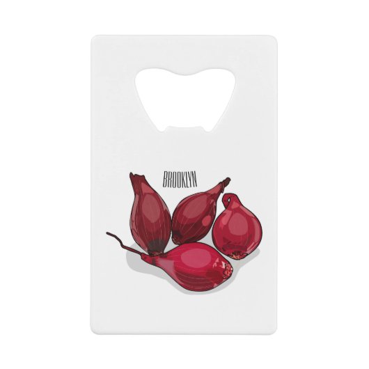 Shallot cartoon illustratie creditkaart flessenopener (Voorkant)