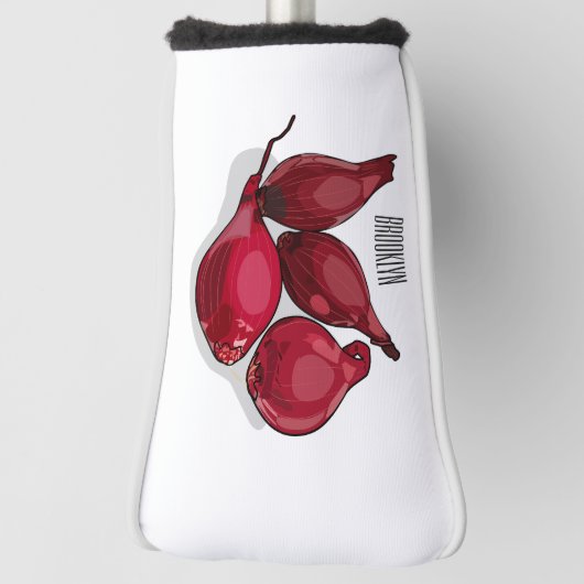 Shallot cartoon illustratie golfheadcover (Draai 90)