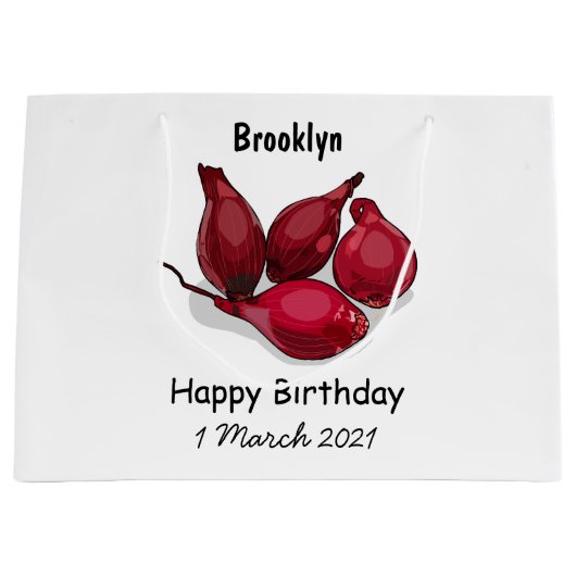 Shallot cartoon illustratie groot cadeauzakje (Voorkant)