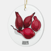 Shallot cartoon illustratie keramisch ornament (Links)