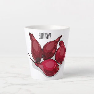 Shallot cartoon illustratie latte mok
