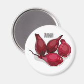 Shallot cartoon illustratie magneet (Voorkant / Achterkant)