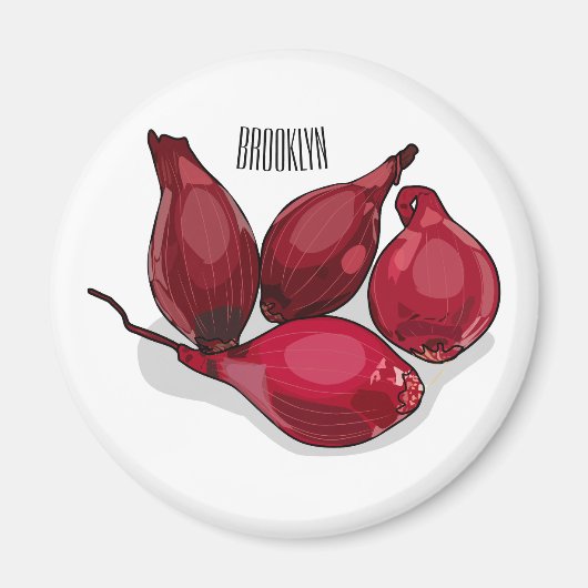 Shallot cartoon illustratie magneet (Voorkant)