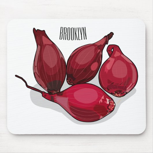 Shallot cartoon illustratie muismat (Voorkant)