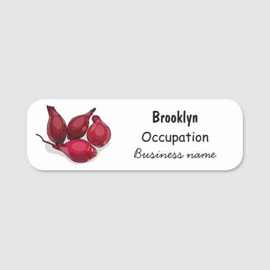 Shallot cartoon illustratie naamplaatje (Voorkant)