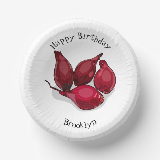 Shallot cartoon illustratie papieren kommen (Voorkant)