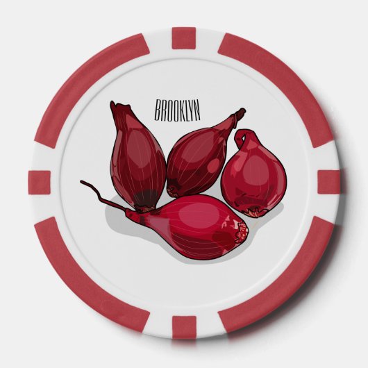 Shallot cartoon illustratie poker chips (Voorkant)