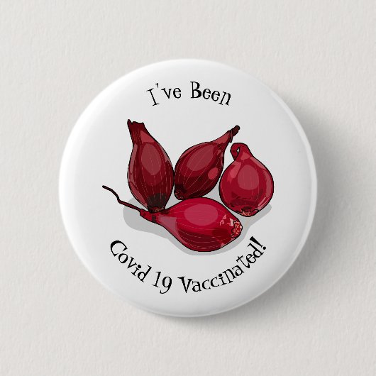 Shallot cartoon illustratie ronde button 5,7 cm (Voorkant)