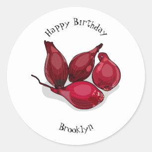 Shallot cartoon illustratie ronde sticker