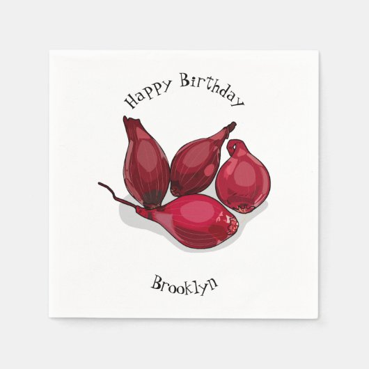 Shallot cartoon illustratie servet (Voorkant)