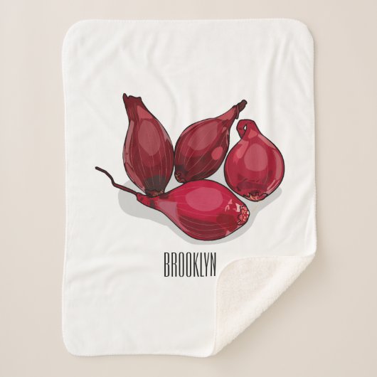 Shallot cartoon illustratie sherpa deken (Voorkant)