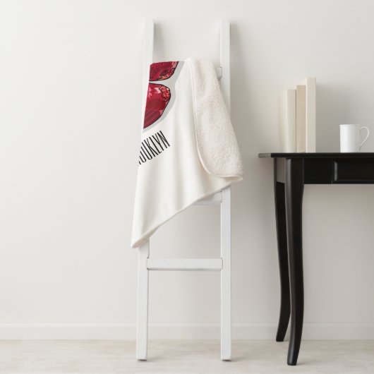 Shallot cartoon illustratie sherpa deken (In situ)