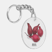 Shallot cartoon illustratie sleutelhanger (Voorkant Links)