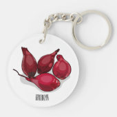 Shallot cartoon illustratie sleutelhanger (Achterkant)