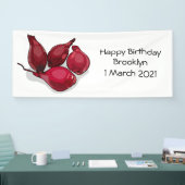 Shallot cartoon illustratie spandoek (Beurs)