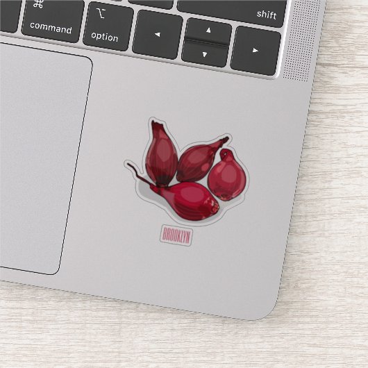 Shallot cartoon illustratie sticker (Detail)