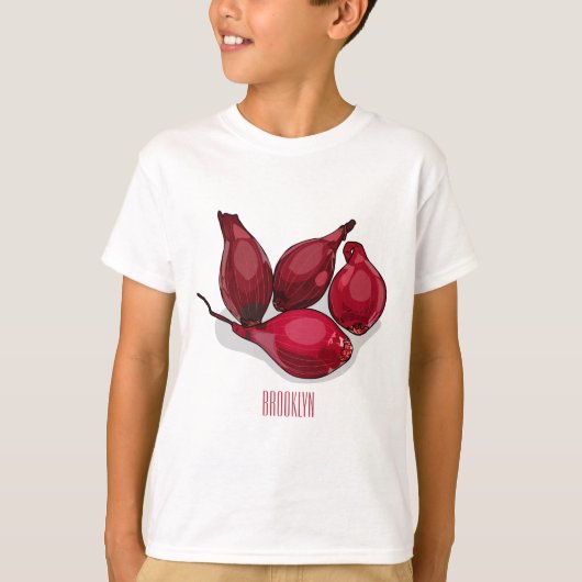 Shallot cartoon illustratie t-shirt (Voorkant)
