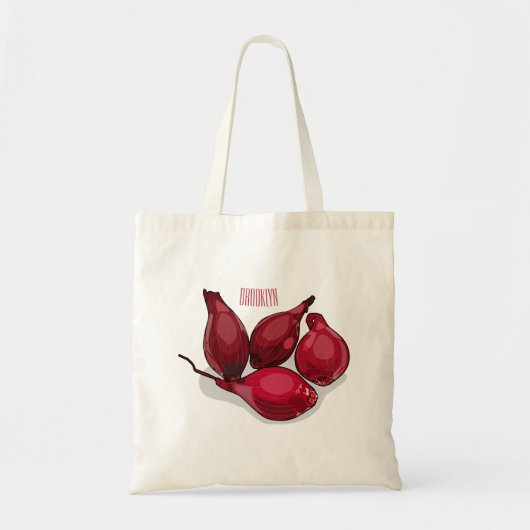 Shallot cartoon illustratie tote bag (Voorkant)