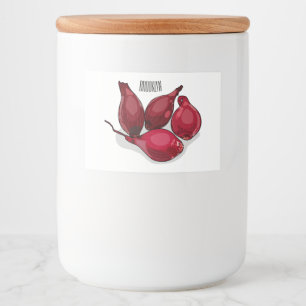 Shallot cartoon illustratie voedselcontainer etiket