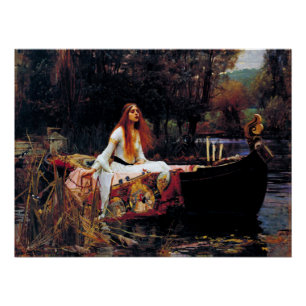 Shallot-dame op Poster van de Boat Waterhouse Art