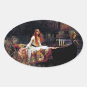 Shallot op Boat JW Waterhouse Fine Art Ovale Sticker (Voorkant)