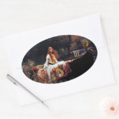 Shallot op Boat JW Waterhouse Fine Art Ovale Sticker (Envelop)