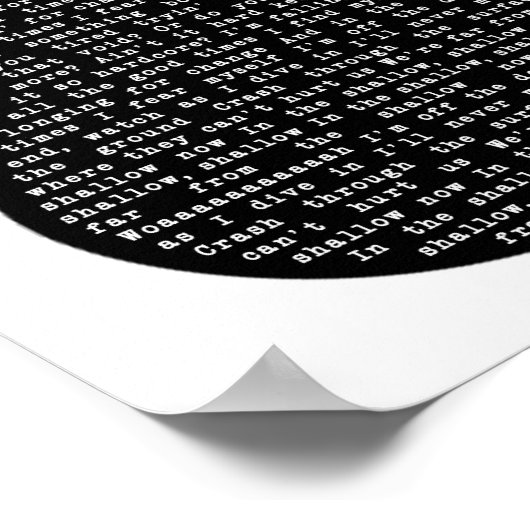 Shallow Black White Guitar Song Lyric Print (Hoek)