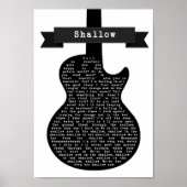 Shallow Black White Guitar Song Lyric Print (Voorkant)