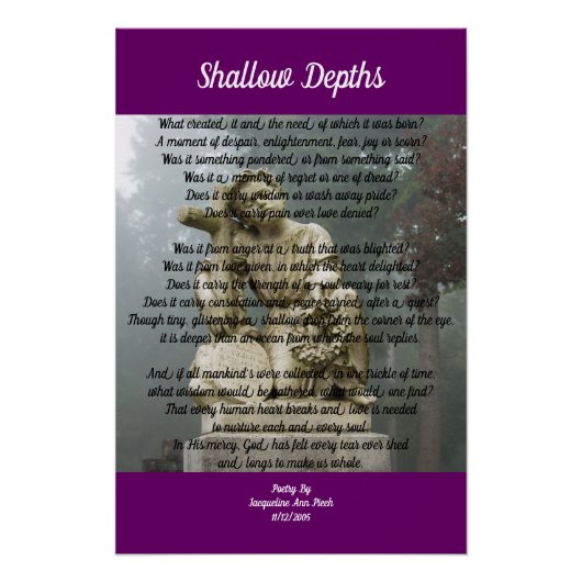 Shallow Depths Poëzie Poster (Voorkant)