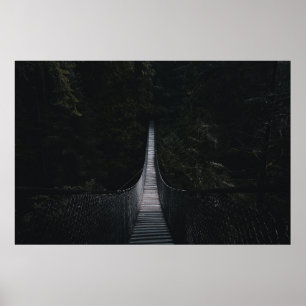 SHALLOW FOCUS FOTO VAN BROWN WOODEN BRIDGE POSTER
