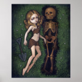Shallow Grave gothic skelet low brow Art Print (Voorkant)