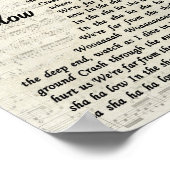 Shallow Script Song Lyric Wall Art afdrukken Poster (Hoek)