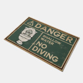 Shallow Water No Diving Funny Doormat Deurmat (Schuin)
