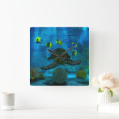 Shallow Waters Aquatic Vierkante Klok (Huis)